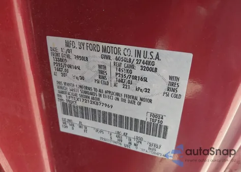 2002 Ford F-150 Xl/Xlt from USA, damaged, VIN 1FTRX17212KB77969